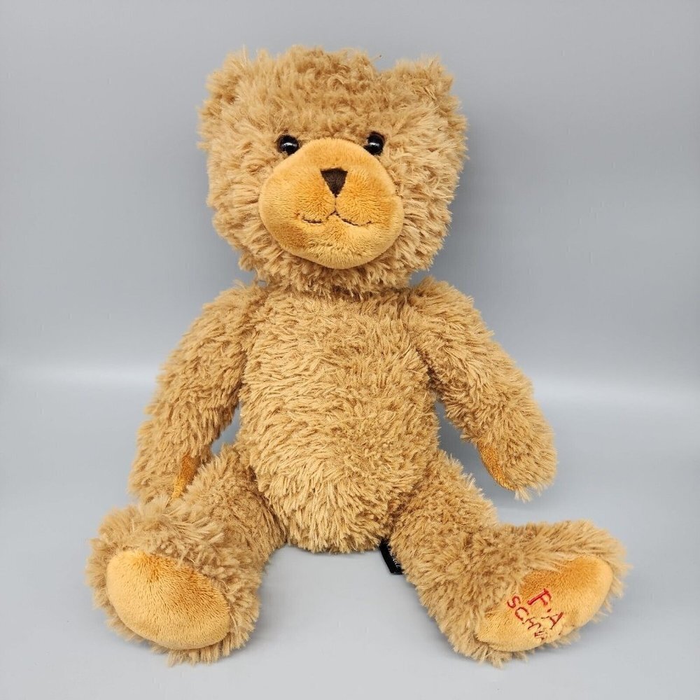 FAO Schwarz Teddy Bear sitting Plush Brown Shaggy Furry Stuffed Animal Toy 13"